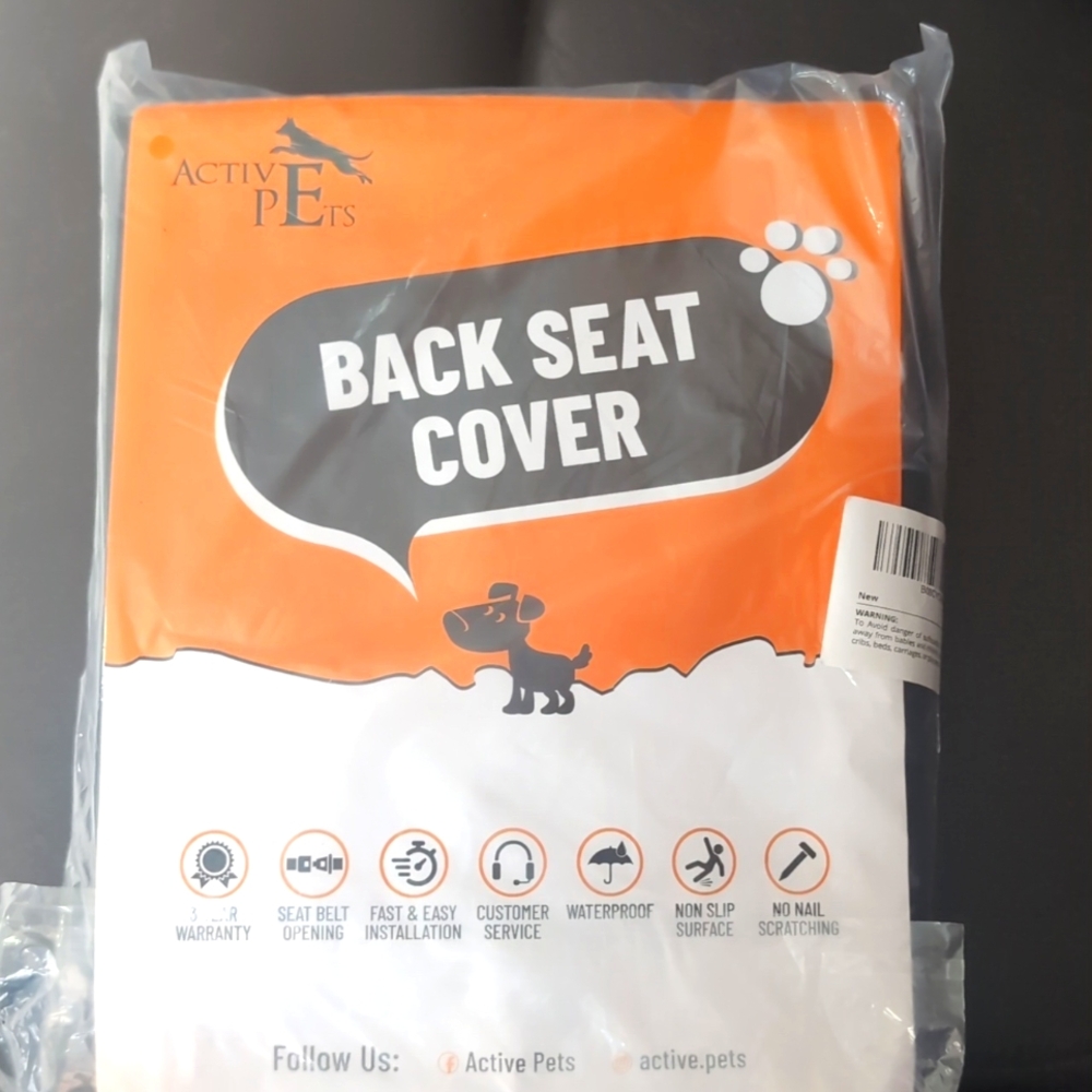 BRAND NEW  Active Pets Dog Car Seat Cover‎ for Back Seat Waterproof No Slip